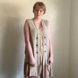 Christopher and Banks Open Tan Sweater Vest